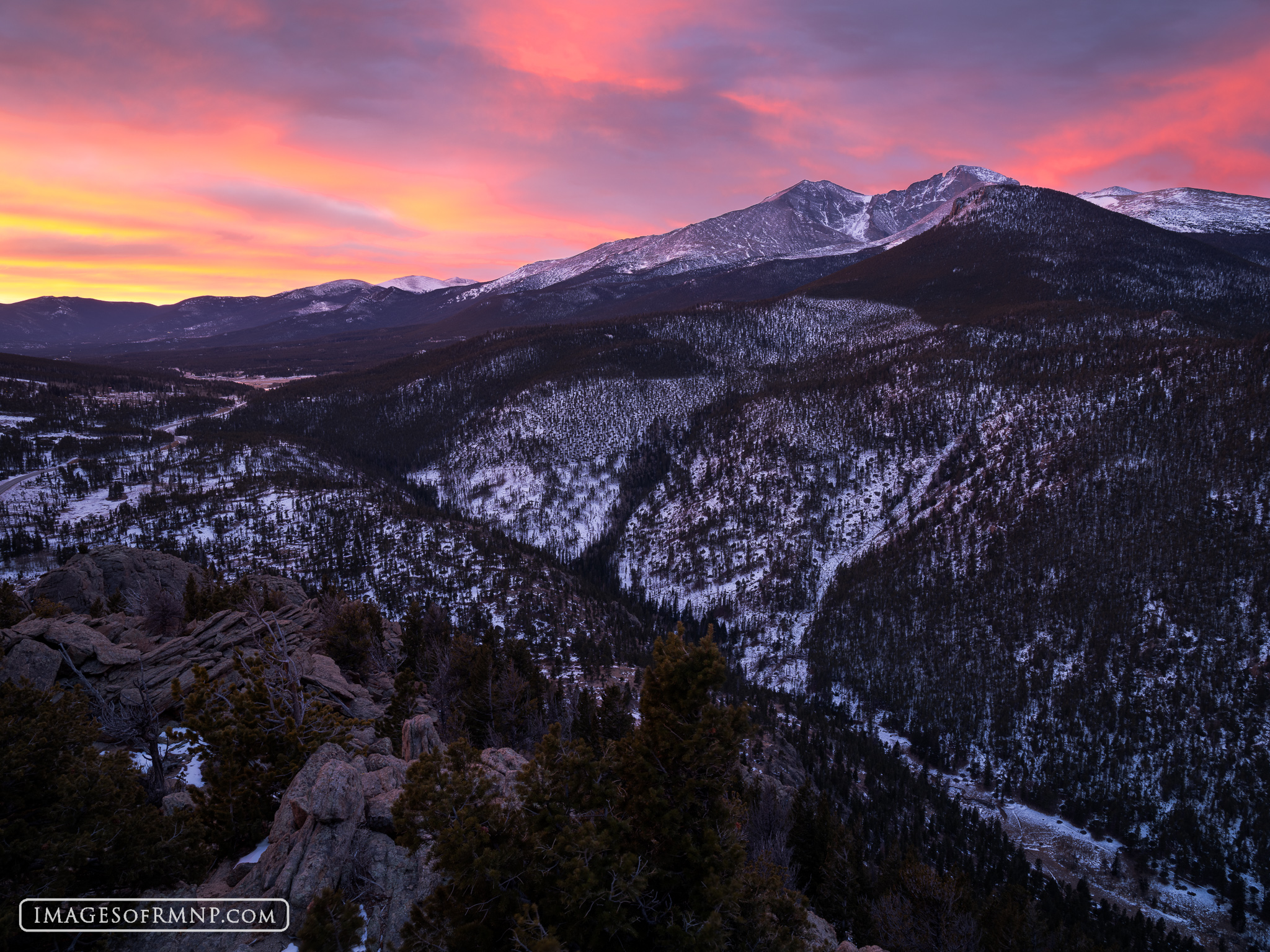 January 13, 2026 I climbed up to a high perch to watch the rising sun illuminate Longs Peak. The predawn light in the east was dramatic and cast...