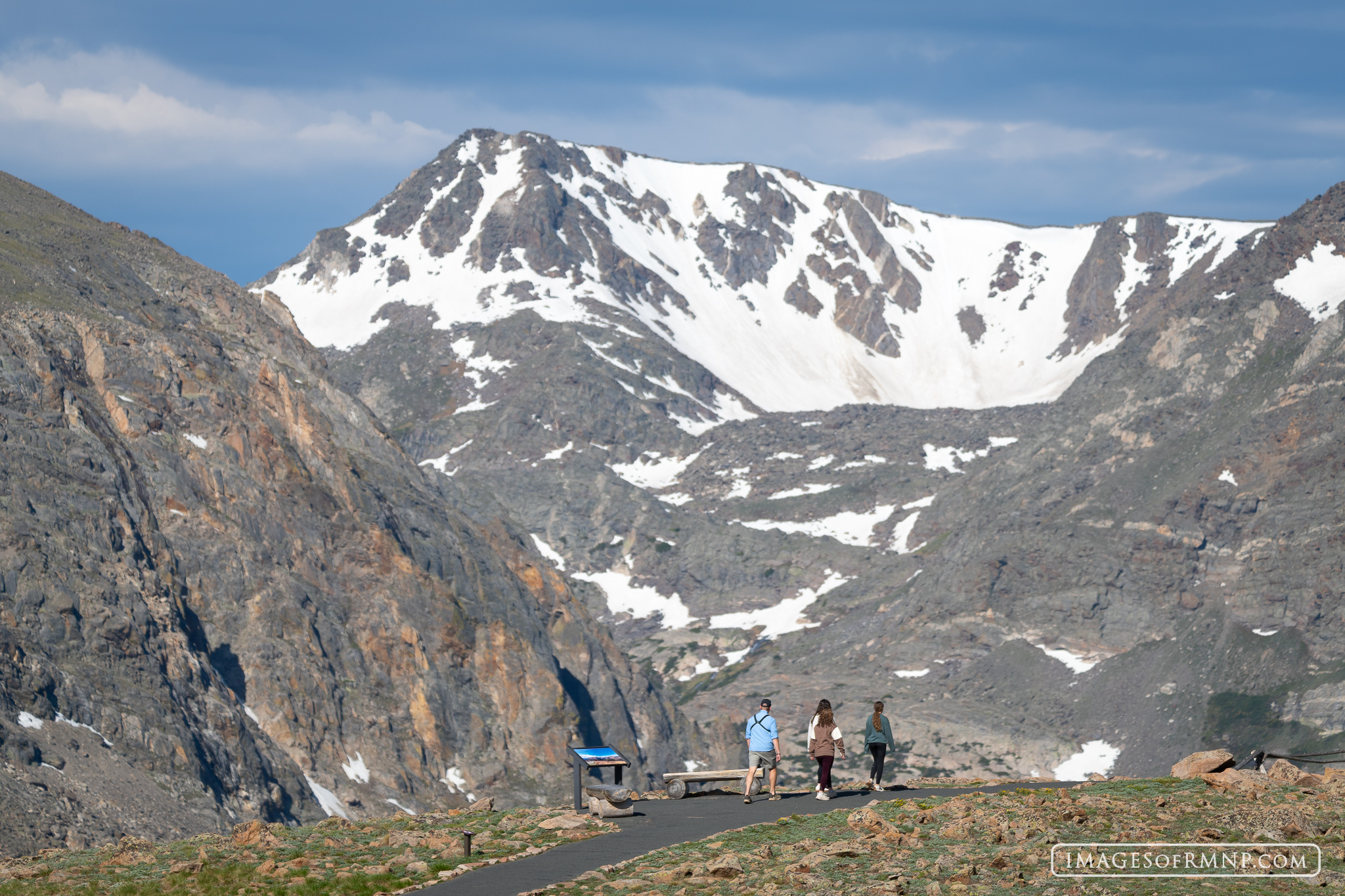 June 20, 2026 Visitors enjoy the short path at Forest Canyon Overlook with Mount Ida in the background. It was a beautiful morning up in the...